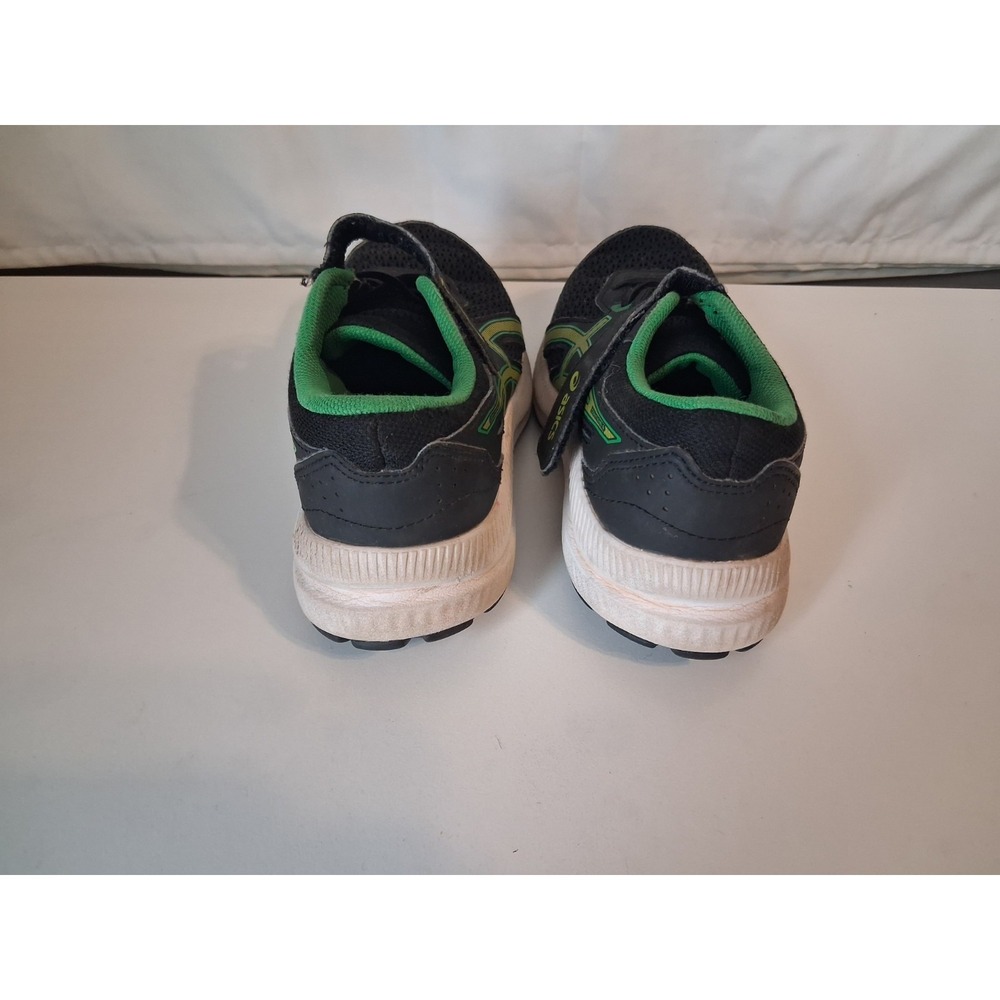Asics Boys Sz 2 Kids Green Black Sneakers - Picture 5 of 7